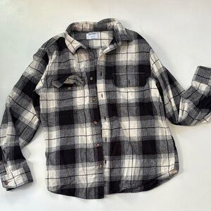 Old Navy Black and White Plaid Shirt